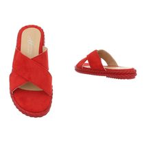 Červené dámské pantofle