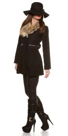 Černý dámský kabát