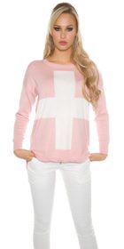 Trendy dámsky sveter-ružová