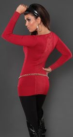 Červený dámský pulovr