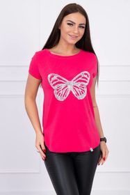 Dámské tričko s aplikací motýla