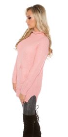 Ružový dlhší sveter