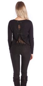 Krajkový pulovr-černý
