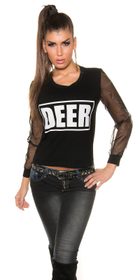 Čierne dámske tričko Deer