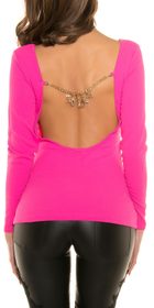 Ružové tričko s odhaleným chrbtom