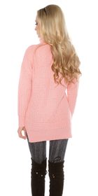 Ružový dlhší sveter