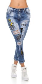 Dámské skinny džíny s nápisy