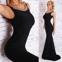 Čierne elegantné šaty dlhé