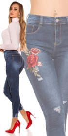 Dámské džíny s výšivkou