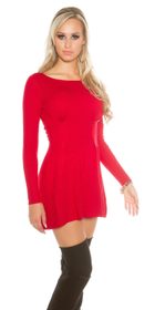 Červené dámske šaty z úpletu