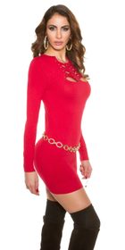Červené dámské úpletové šaty