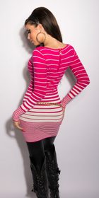Dievčenský ružový dlhší sveter