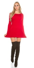Červené dámské šaty z úpletu