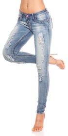Skinny džínsy s ažurami