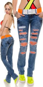 Moderní džíny dámské s páskem