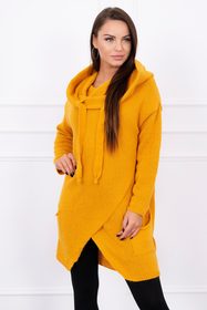 Asymetrický svetr s kapucí