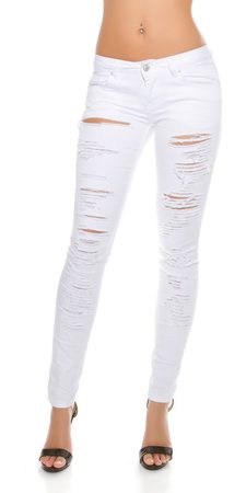 Bílé skinny džíny