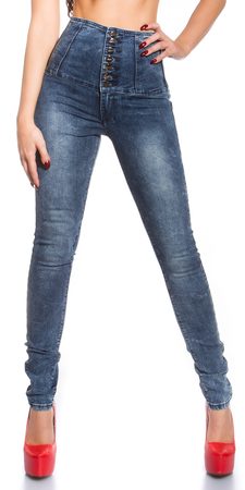 Skinny jeans s vysokým pasem - Koucla - Dámské rifle - i-moda.cz