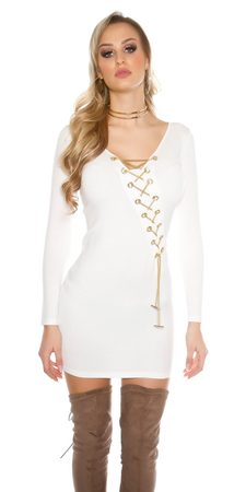 Biele úpletové šaty