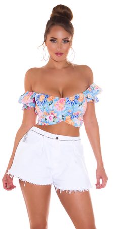 Dámský květovaný crop top