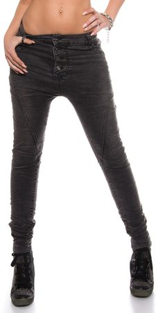 Čierne moderné skinny džínsy
