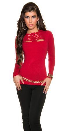 Červený sexy sveter