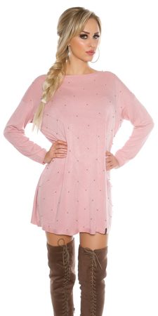 Dámsky široký sveter-ružový