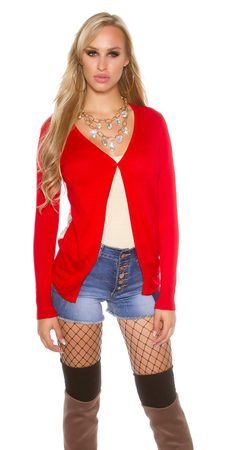 Trendy dámský cardigan-červený
