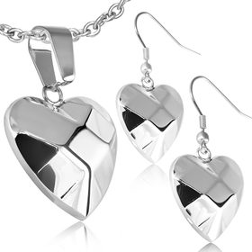 Set ocelových šperků - srdce