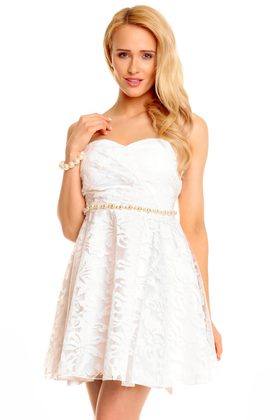 Bílé koktejlové šaty