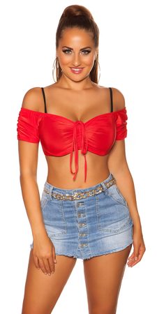 Červený crop top