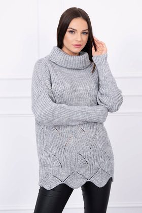 Pletený svetr s rolákem