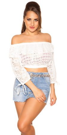 Krajkový crop top