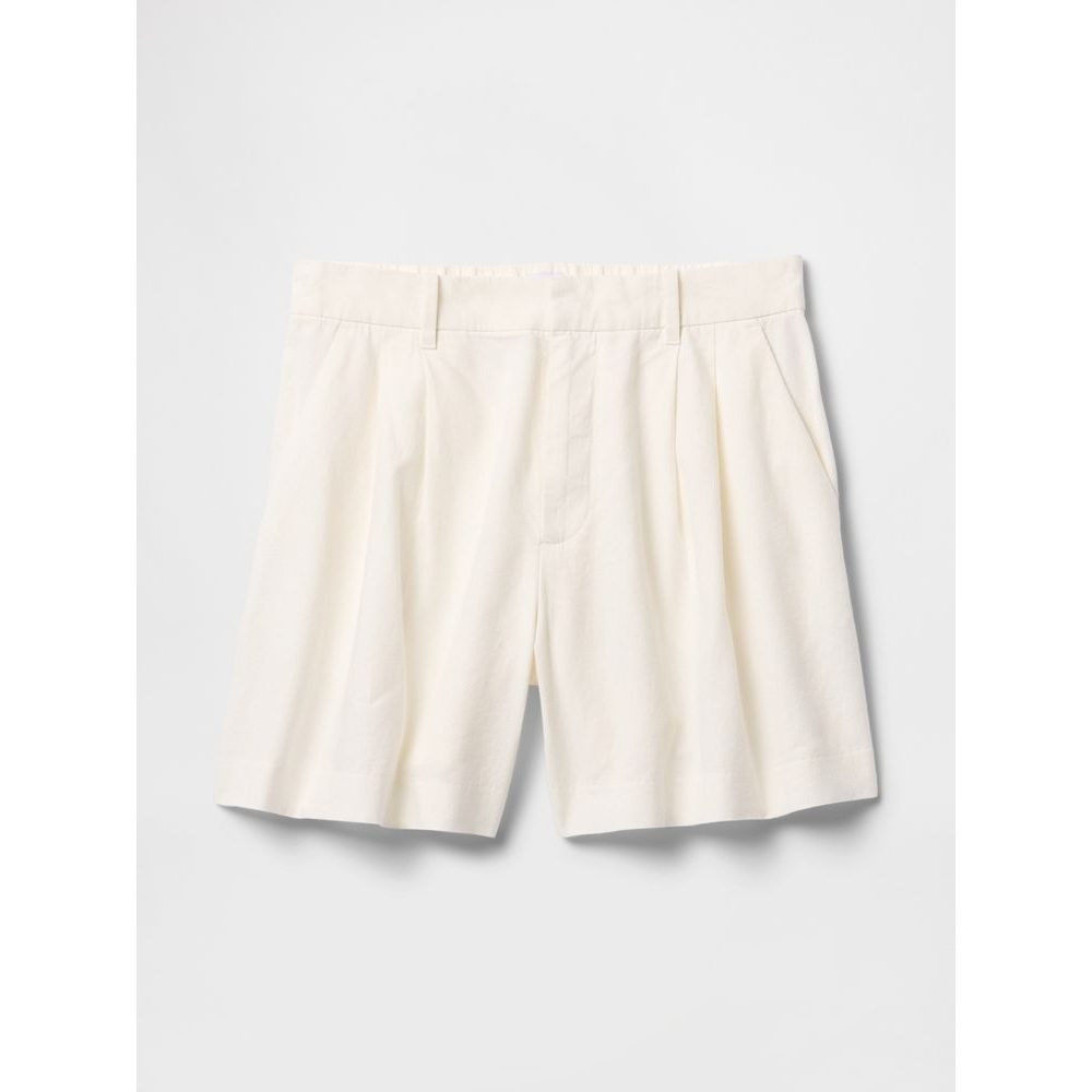Lněné kraťasy Bílá