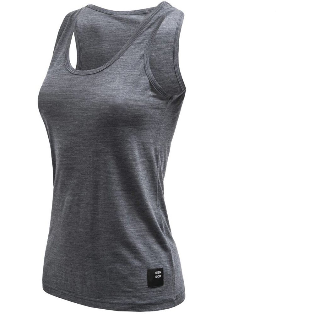 MERINO LITE dámské triko bez rukávu anthracite gray