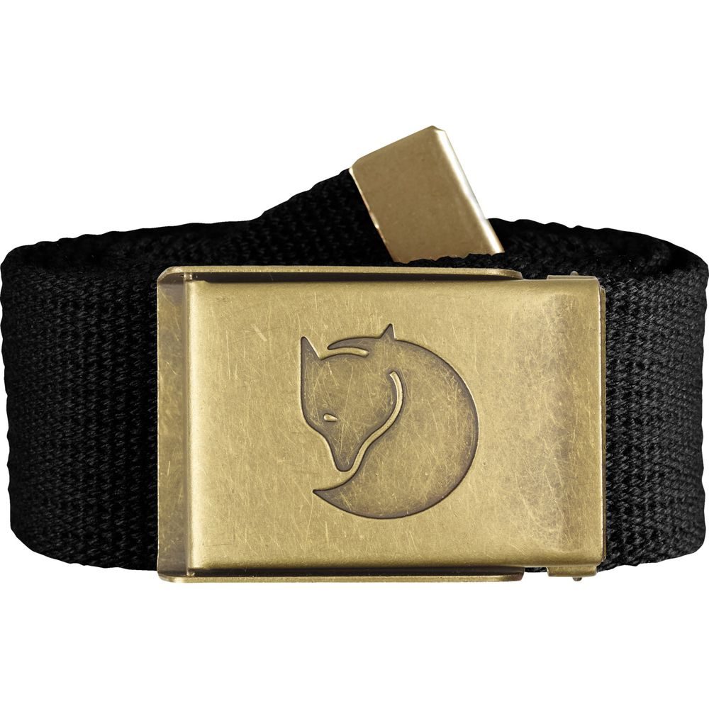 Canvas Brass Belt 4 cm Black