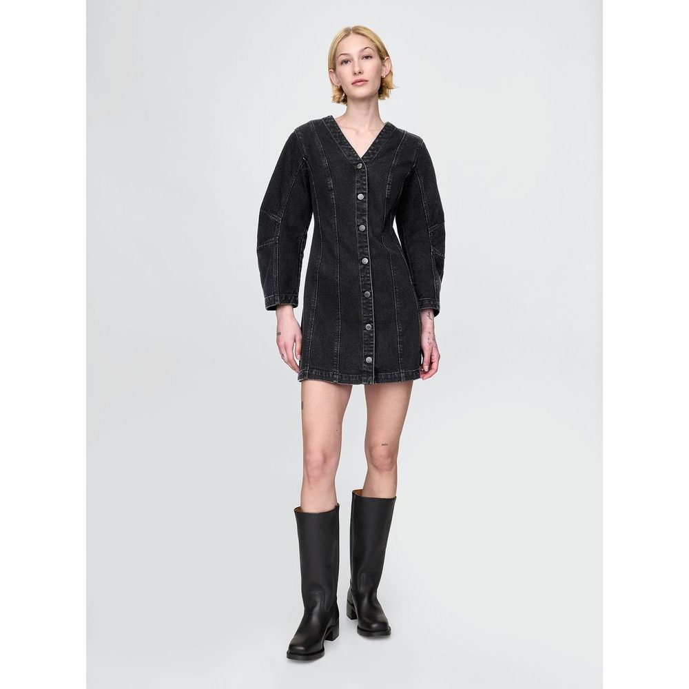 716266-00 Džínové mini šaty Černá