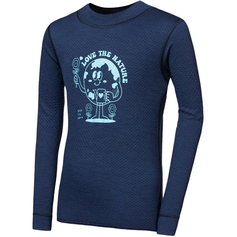 MERINO DF PLANET dětské triko dl.rukáv deep blue