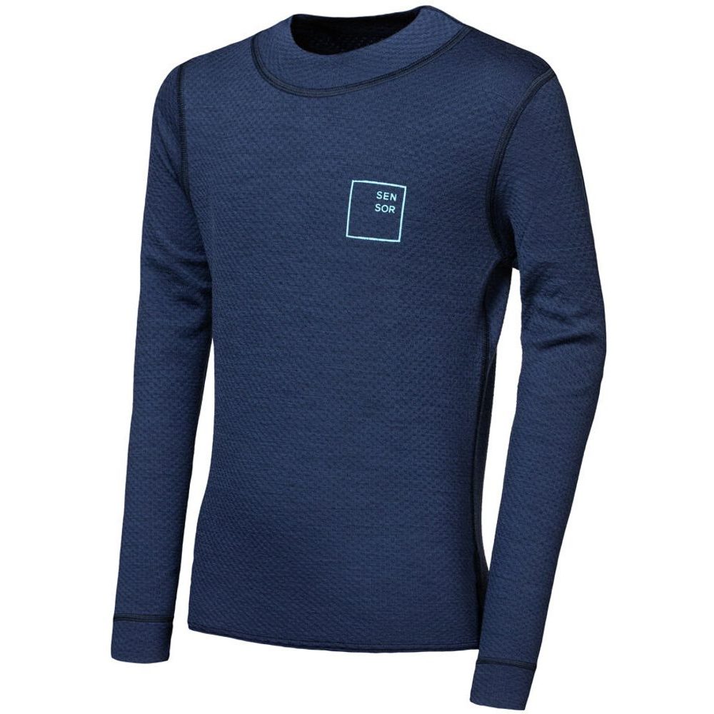 MERINO DF LOGO UP juniorské triko dl.rukáv deep blue