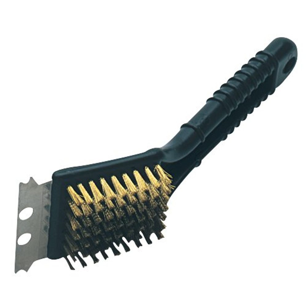 Čistící kartáč 2v1 (mosazné štětiny, škrabka)