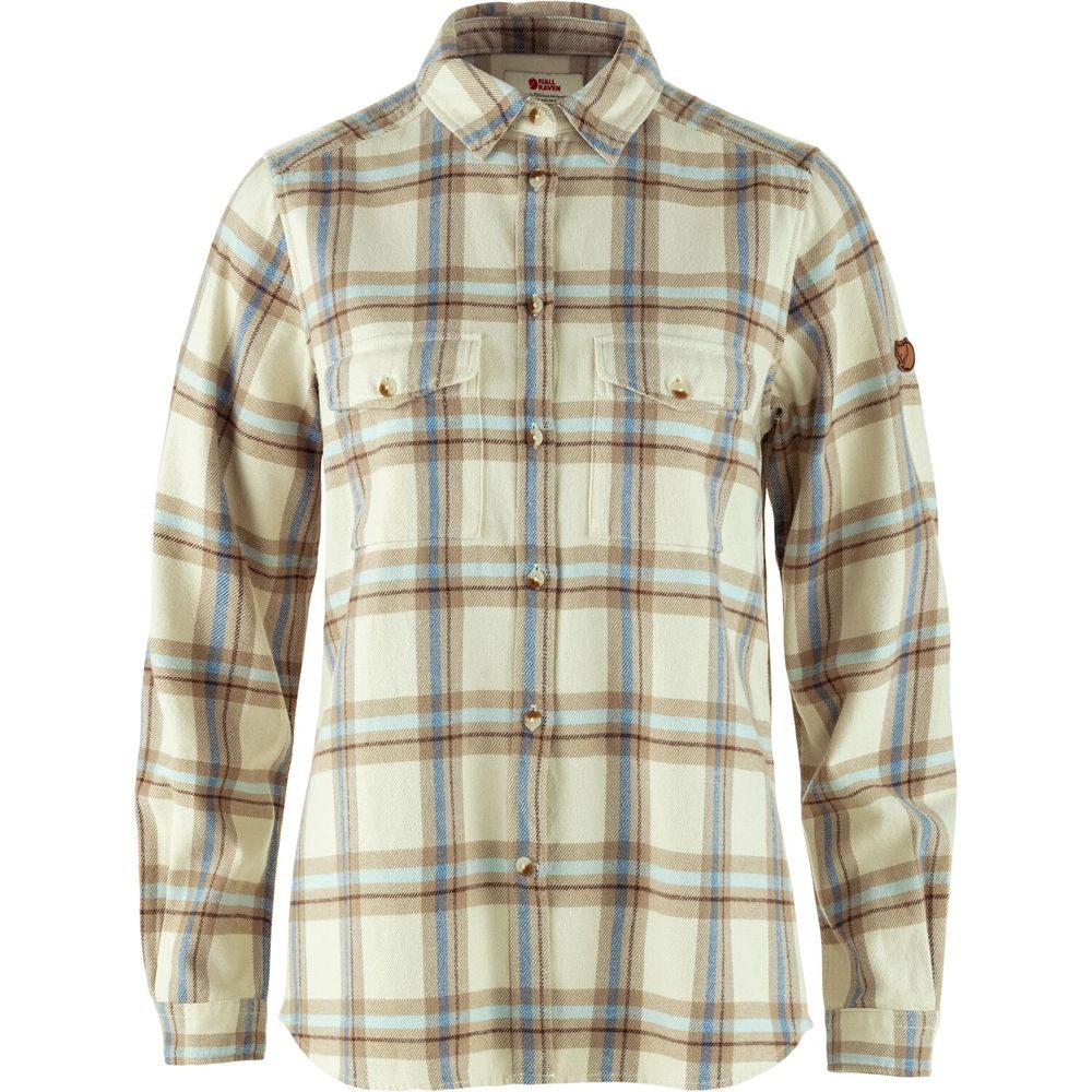 Övik Heavy Flannel Shirt W, Chalk White-Fossil