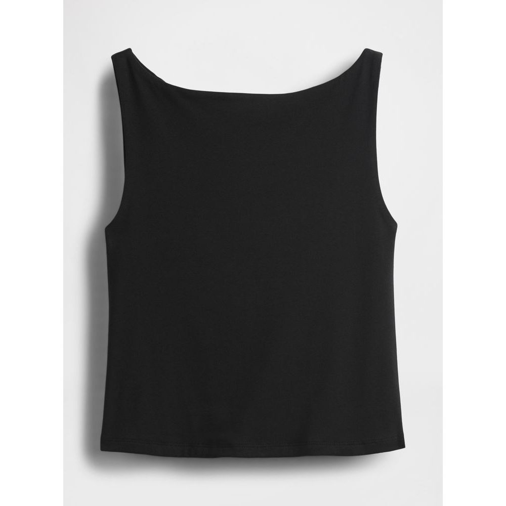 Strečový crop top Černá