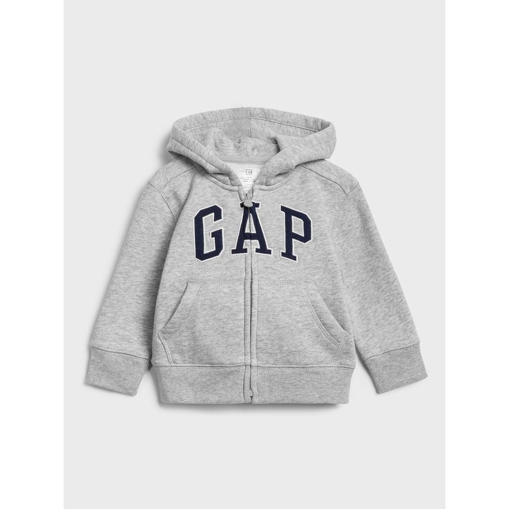 619017-00 Dětská mikina GAP logo zip Šedá