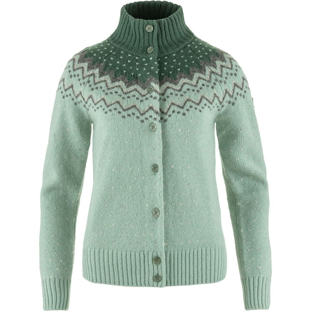 Övik Knit Cardigan W Misty Green-Deep Patina