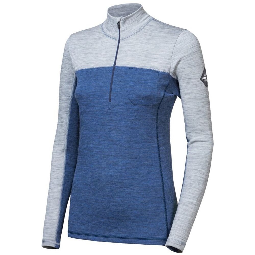MERINO BOLD dámské triko dl.rukáv zip cool blue/cool gray