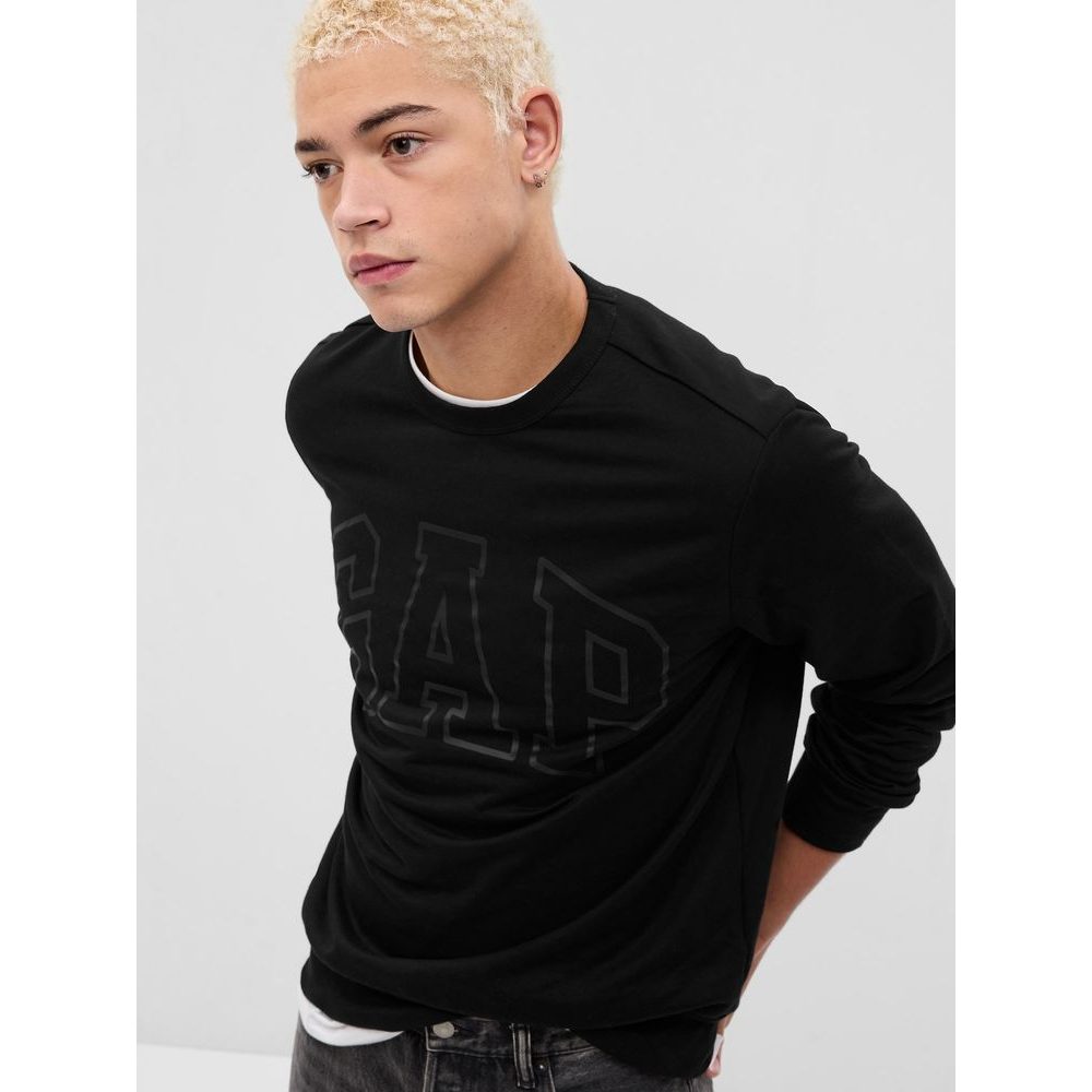 427434-04 Mikina logo GAP fleece Černá