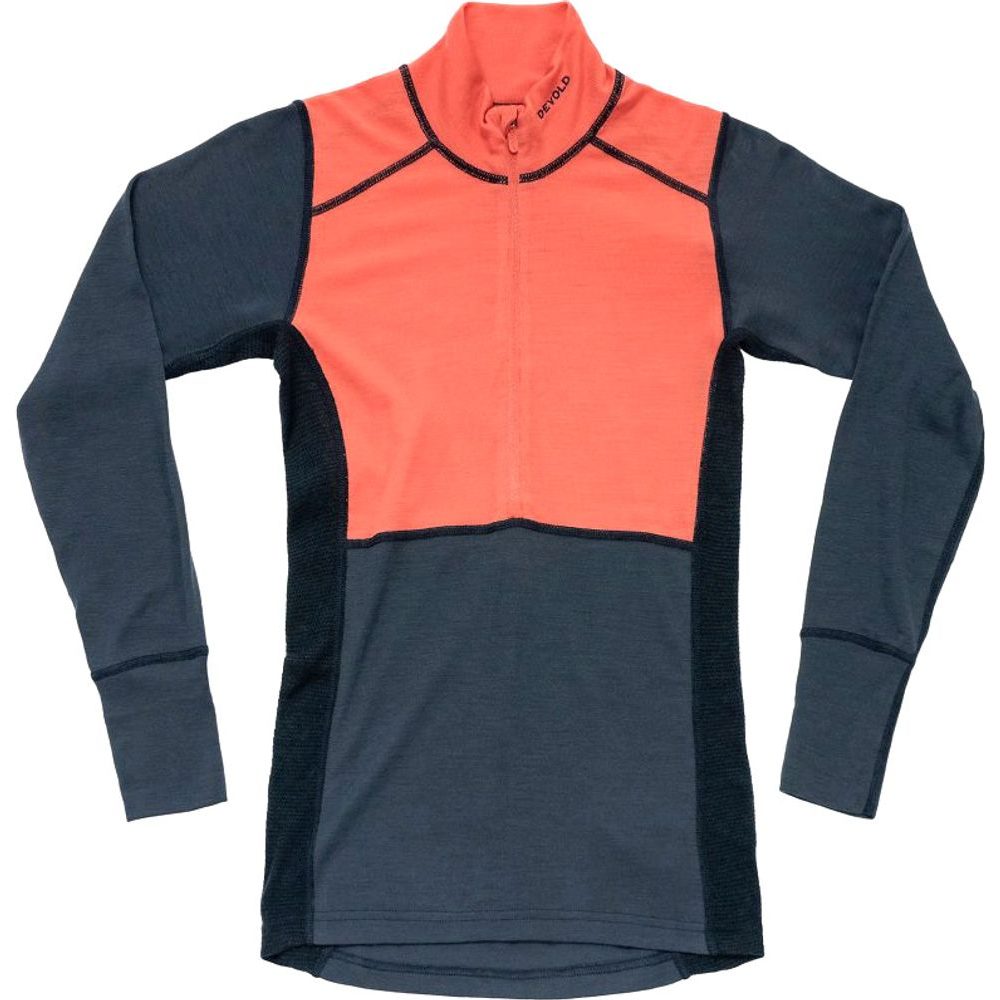 Lauparen Merino 190 Zip Neck Wmn, Coral/Night/Ink
