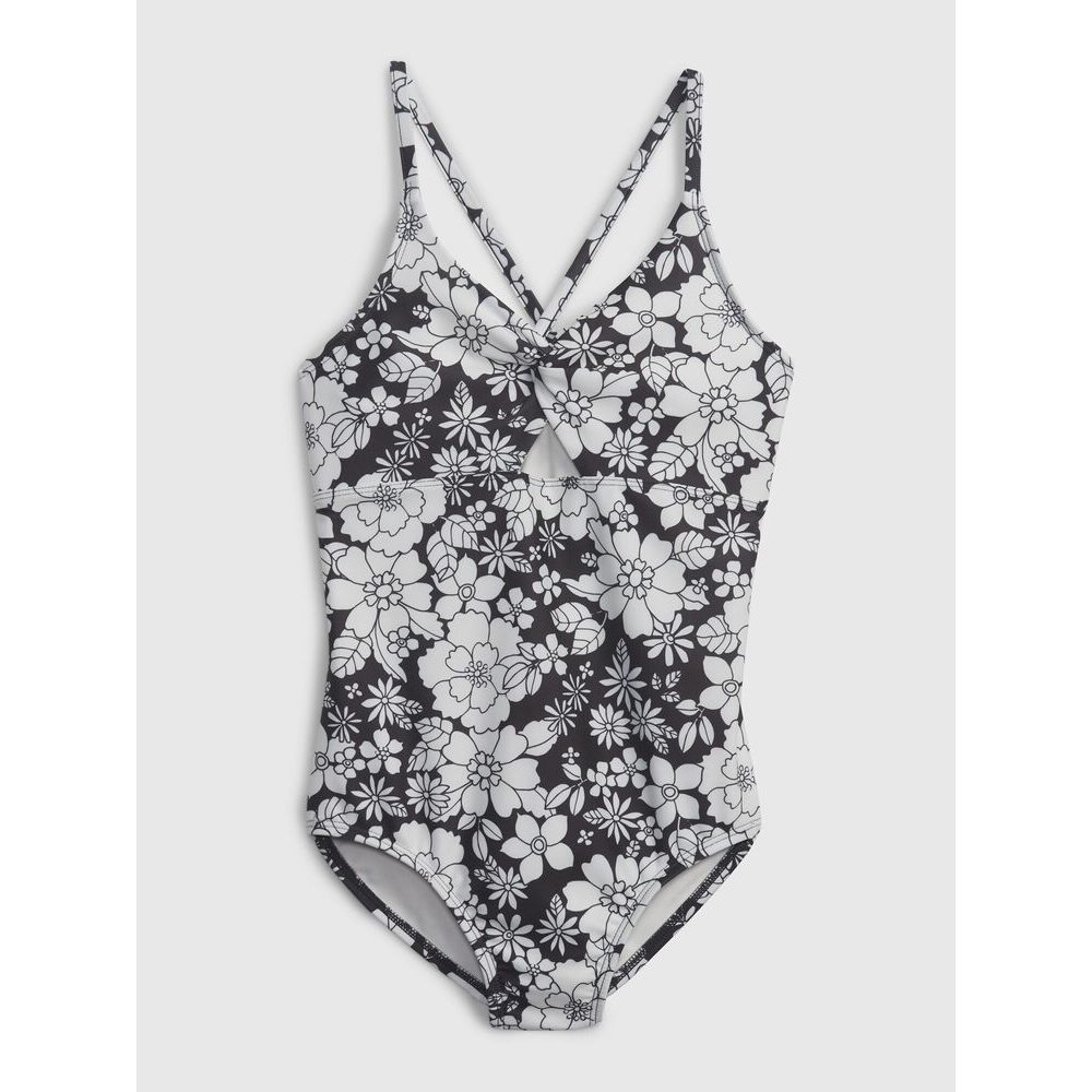 600922-00 Dětské květované plavky Černá