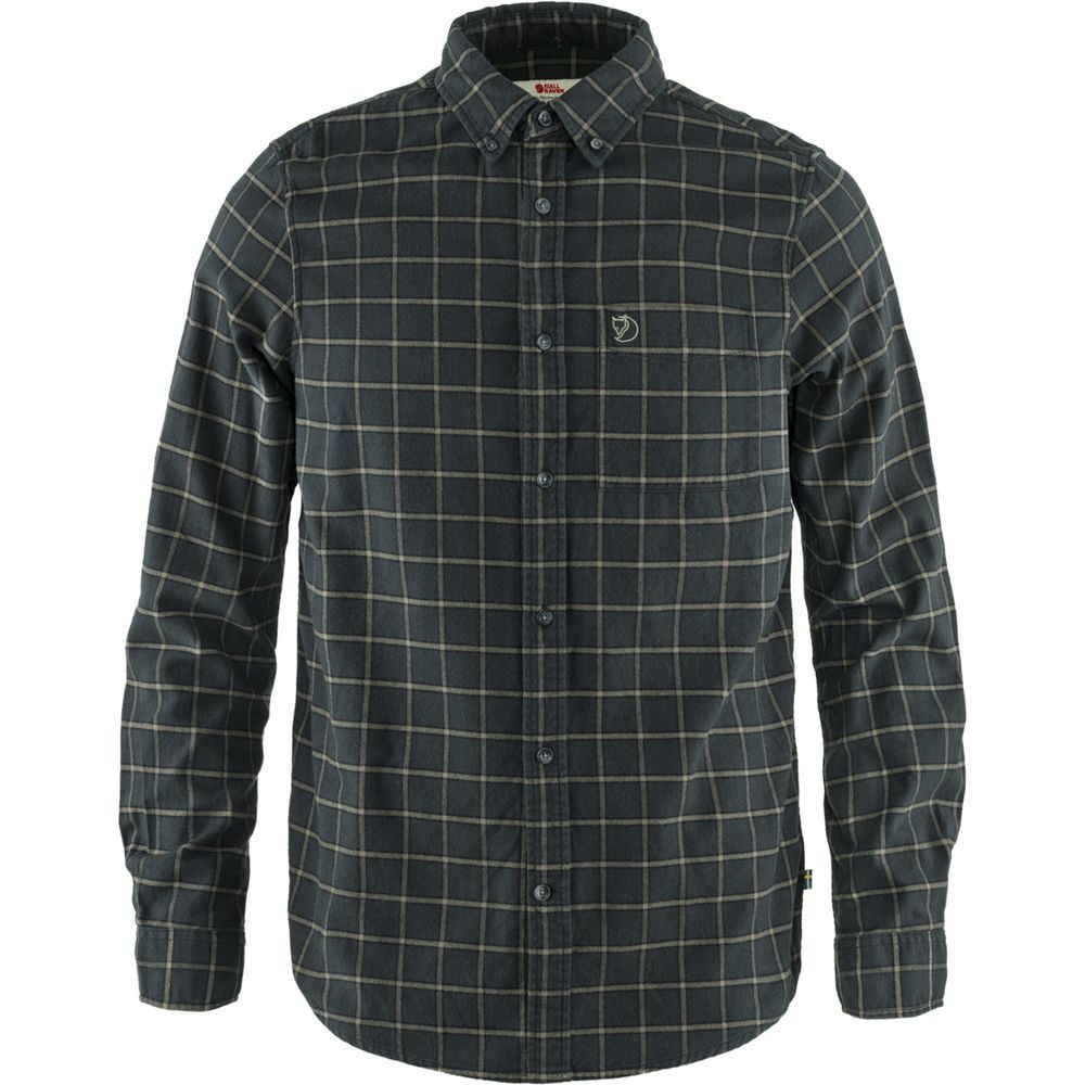 Övik Flannel Shirt M Dark Grey