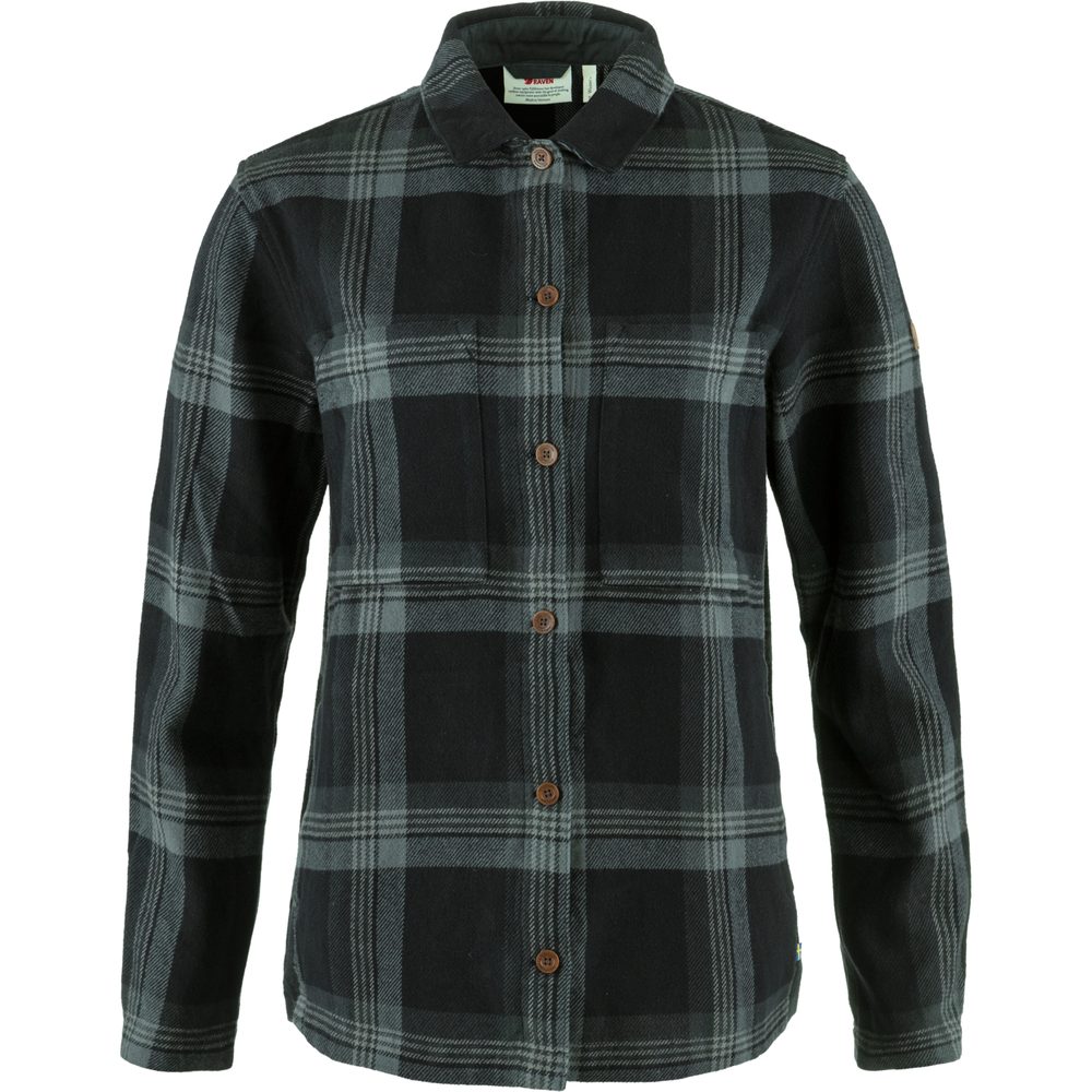 Singi Flannel Overshirt W, Black-Iron Grey